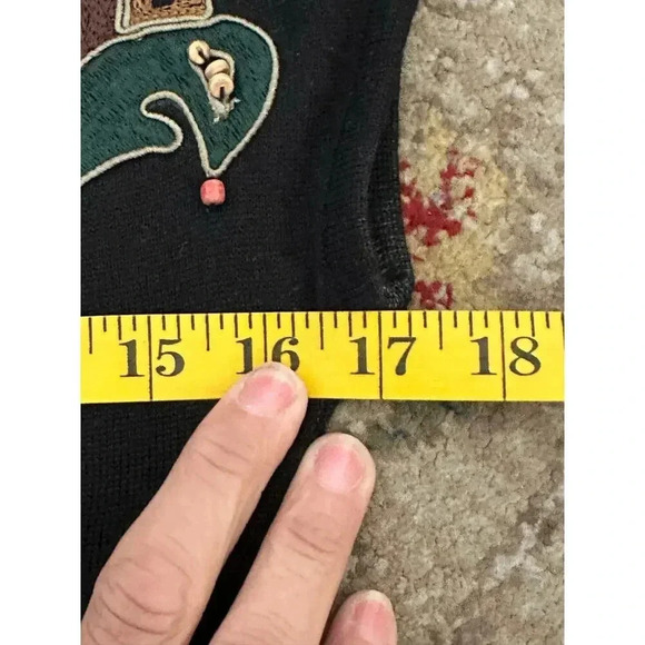 Carole Little Black Wool Blend Embroidered Bodycon Dress Size S - Picture 6 of 7